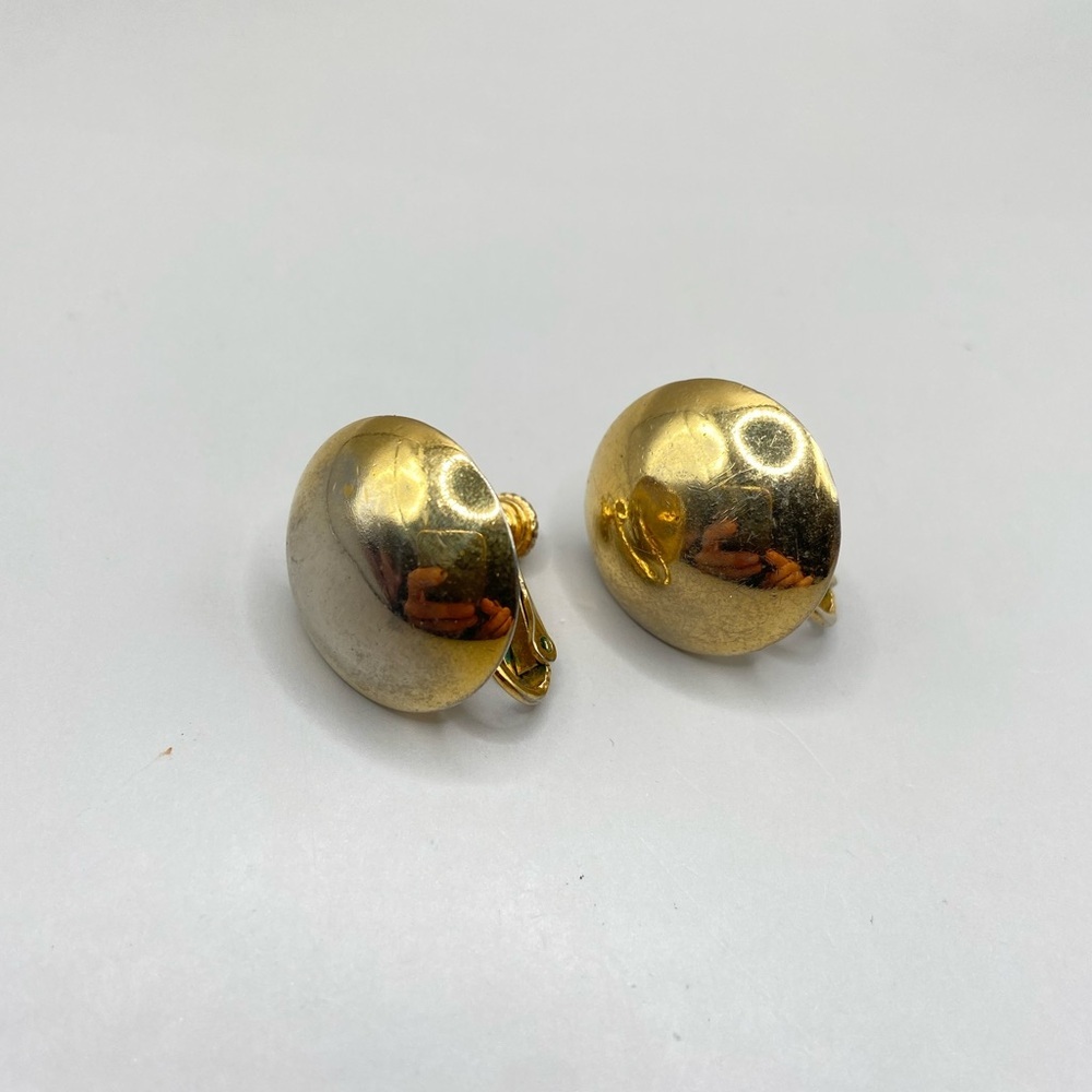 Vintage Napier Gold Tone Screw Back Circle Earrings